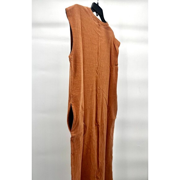 Women's Dress - Double Zero Mini Pototo Sack Dress With Pockets Yam Color Large - Picture 6 of 10